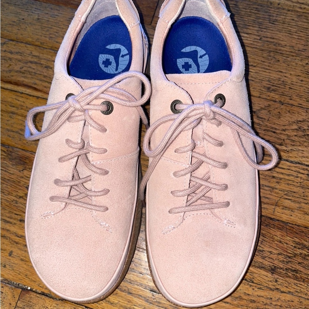 Birkenstock Soft Pink Suede Sneakers